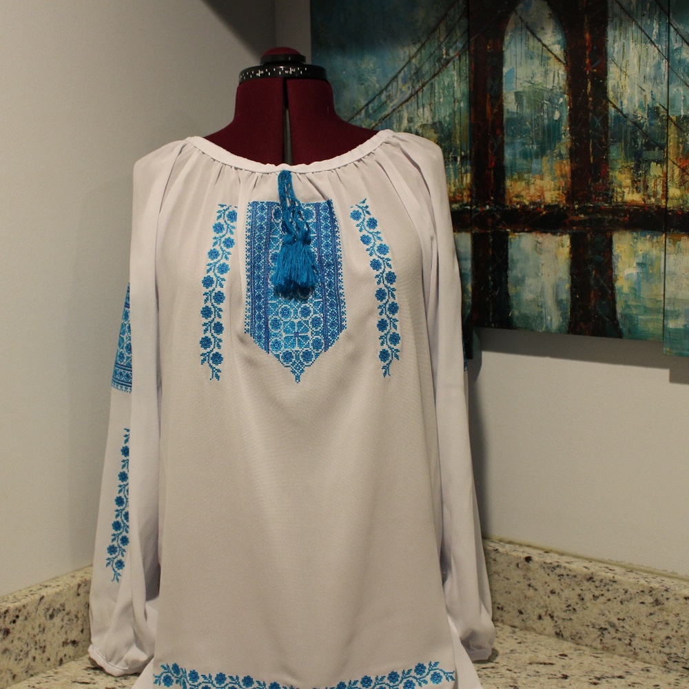 Ukrainian Shirt Embroidered Women's Shirt  size S-M